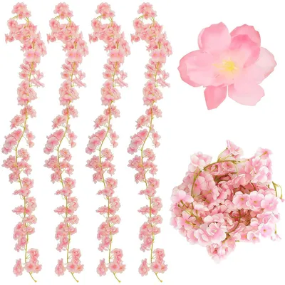 Produktbild von Kirschblüten Girlande 4 Stück 180cm Künstliche Blumen Ranken Frühling Deko