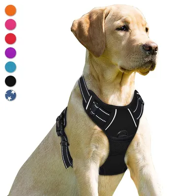 Image de Harnais anti-traction pour chien BARKBAY, avec attache avant, robuste, réfléchissant, et équipé d'une poignée pour un contrôle facile