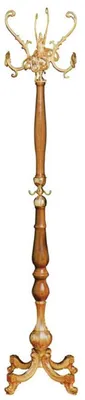 Produktbild von Casa Padrino Luxus Barock Garderobenständer Gold / Braun 45 x 45 x H. 175 cm - Edler Messing Kleiderständer - Barock Hotel Garderoben Möbel