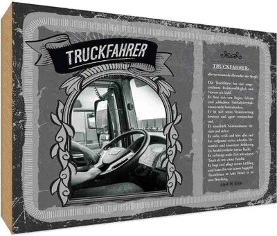 Produktbild von vianmo Holzschild 20x30 cm Truckfahrer Beruf Arbeit