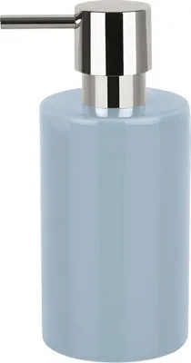 Produktbild von Spirella Seifenspender "Tube" | mit Pumpe | Flüssigseifen-Spender | Porzellan | 300ml | Langliebig und Robust | Fog Hellblau