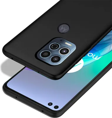 A black phone case is shown on top of a smartphone.