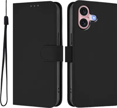 Produktbild von Mobigear Urban Wallet iPhone 16 Hülle Klapphülle Geldbörse - Schwarz