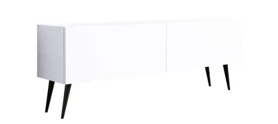 Immagine prodotto di Mobile TV: Bianco opaco, gambe nere, 140 x 52 x 32 cm