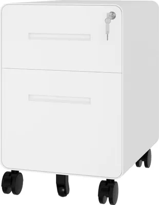 Produktbild von Bisley EasyRoll Rollcontainer - 2 Schubladen - Farbe: Verkehrsweiß