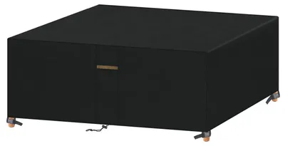 Image de Bâche de protection pour mobilier de jardin, adaptée pour l'hiver, housse rectangulaire de 190x140x71 cm, tissu Oxford 420D, imperméable