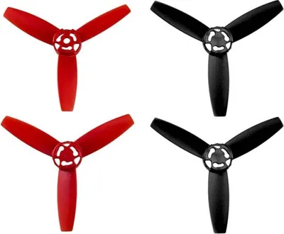 Productafbeelding van 2 paar hoofdbladen voor propellers, rotoronderdelen, geschikt voor de Parrot Bebop Drone 3.0 (rood + zwart)