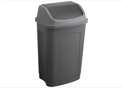 Produktbild von Recyclingmüllbehälter 50l grau schwarz Kunststoff