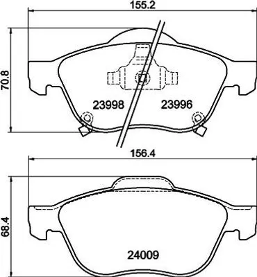 Produktbild von HELLA Bremsbeläge Satz Vorne Bremsklötze für TOYOTA Avensis Kombi (T22) 8DB 355 011-041