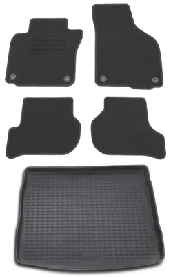 Produktbild von Gummi-Kofferraumwanne + Fußmatten Set für VW Golf 5, Bj. 1/2007-9/2008