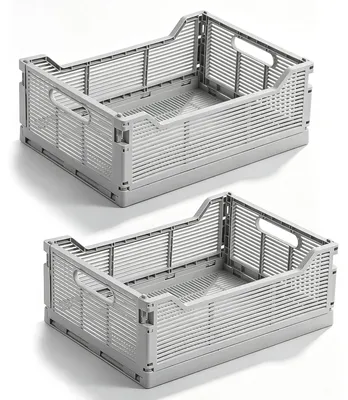 Imagen del producto de Solidchoice - Juego de 2 cajas de plástico plegables para almacenamiento
