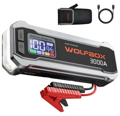 Immagine prodotto di Powerbank di avviamento Starthilfe da 3000A, 12V, per auto, con torcia a LED e display HD
