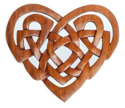 Produktbild von Wandschmuck Wandbild Holzbild Keltisches Herz geschnitztes Ornament Ho