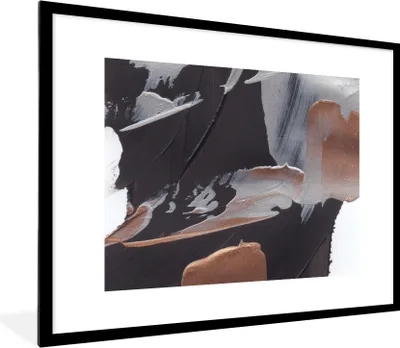 Produktbild von MuchoWow® Gerahmtes Poster Abstrakt - Farbe - Gold 80x60 cm - Poster mit Schwarzem Bilderrahmen Wandposter Rahmen Foto Bilder - Schlafzimmer-Dekorationen - Fotoposter