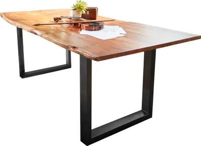 Produktbild von Esstisch Massivholztisch massiv Akazie lackiert 140 x 90 cm - AGRA - Die Möbelfundgrube
