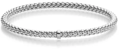 Produktbild von Himbeer-Armband Armreif Armschmuck elastisch 4mm 585 Gold Weißgold stretch