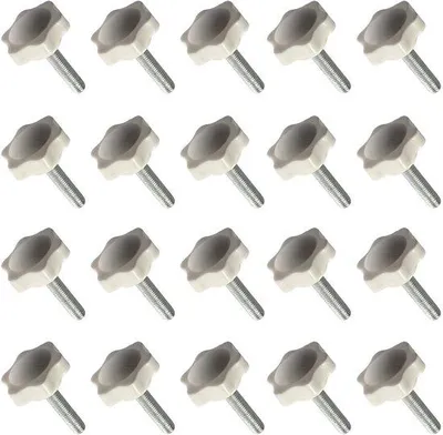 Obrázek produktu pro Sada 20 kusů šroubů s plastovou hlavou, průměr hlavice 32 mm, vnější závit M6 x 10, odolné proti korozi, snadná instalace