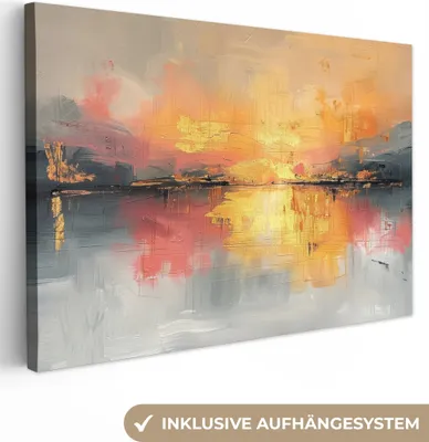 Obrázok produktu pre MuchoWow® - Plátno - Moderné - Abstraktné - Zlaté - Ružové, fototapeta, nástenná dekorácia obrazy obývacia izba, 120x80cm