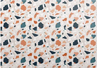 Produktbild von Terrazzo-Abstraktion – Bodenschutzmatte – Rutschfest – Schutzmatte für Büro – Vinylmatte – Stuhlunterlage  –100 x 70 cm