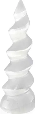 Produktbild von Selenit Spiral Turm 14cm – Großer Spiralturm für Meditation und Energiearbeit
