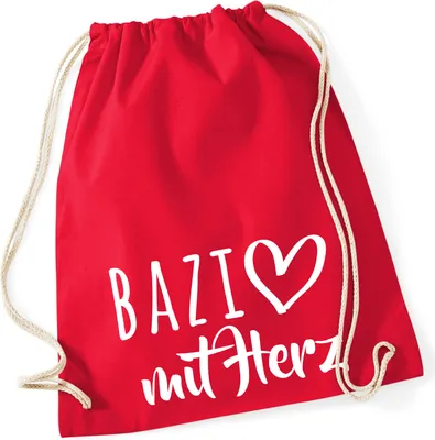Produktbild von Huuraa Turnbeutel Bazi mit Herz 12 Liter Classic Red Baumwolle Rucksack Geschenkidee