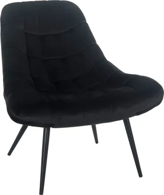 Produktbild von SalesFever Loungesessel mit XXL-Sitzfläche | Bezug Stoff in Samt-Optik | Gestell Metall schwarz | üppige Steppung | B 76 x T 87 x H 86 cm | schwarz