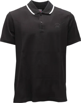 Productafbeelding van 9539AG herenpolo PAUL & SHARK, zwart, katoenen T-shirt voor heren