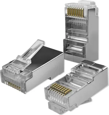 Obrázok produktu pre Qoltec RJ45 modulárna zástrčka | CAT5e | FTP | pozlátené kontakty | 10 kusov