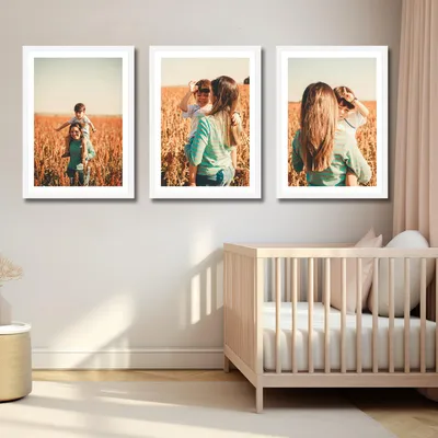 Obrázek produktu pro Sada tří fotorámů, bílá barva, rozměry 42 x 59,4 cm, určené pro fotografie a plakáty