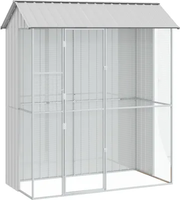 Produktbild von Möbel Voliere Grau 215x110x247 cm Stahl - Vogelkäfige 3325173