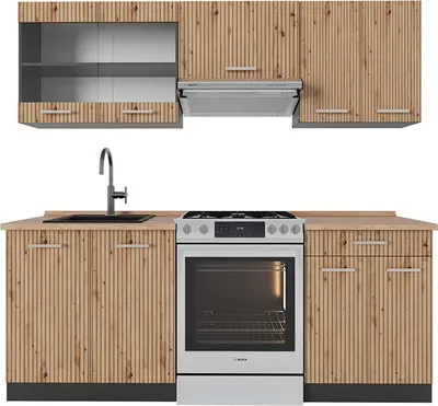 Produktbild von Küchenzeile Vicco R-Line Artisan Eiche/Anthrazit 200 cm , AP Eiche, Model 48956