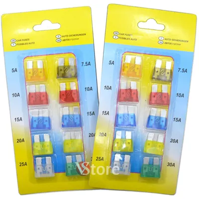 Flachsicherungen 20er Set, 5–30 A, für Auto & Motorrad