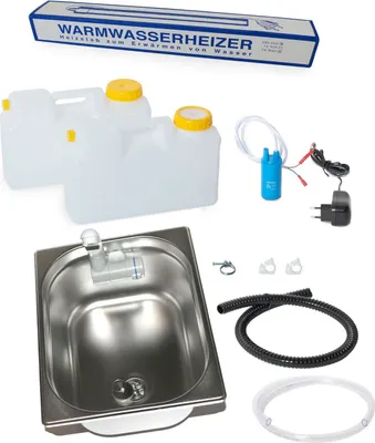 Produktbild von 230V Warmwasser Miniküche Verkaufsstand Bausatz Spüle 325x265x150mm Gartenhütte