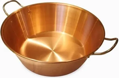 Image de Bassine à Confiture Cuivre, 38 cm, 12/10eme, Anses Inox, 9 Litres