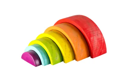Produktbild von Regenbogen Holzbögen Set 6er mittel, Holzbausteine