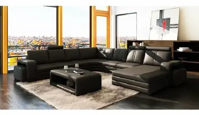 Produktbild von Leder Tisch Couchtisch Beistelltisch Polster Tische 132x70x45 Kein Sofa