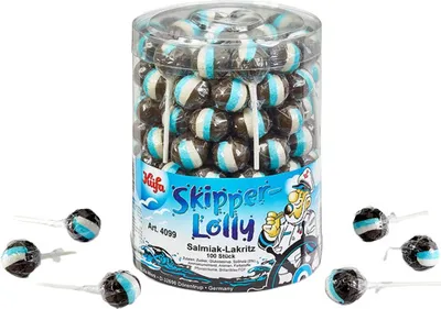 Produktbild von Küfa Skipper Lolly mit Lakritzgeschmack einzeln verpackt 100er 1700g