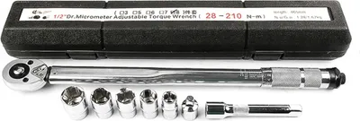 Produktbild von Einstellbar Schraubenschlüssel Set 1/2 Zoll 3/8 Zoll 28-210 N.m Drehmomentschlüsselsatz Fahrrad Motorrad Auto Reparaturzubehör