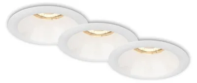 Image de Luminaires encastr s LED, lot de 3 GU10, douille encastr e IP23, blanc, 9,5 cm Briloner