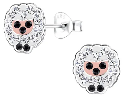 Produktbild von Ohrstecker Schaf: Kinder Ohrringe Silber 925