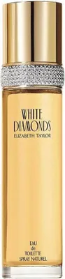 A bottle of Elizabeth Taylor White Diamonds eau de Toilette for women.