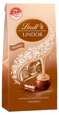 Image de Boules Lindor Tiramisu fourrées de chocolat fondant 137g