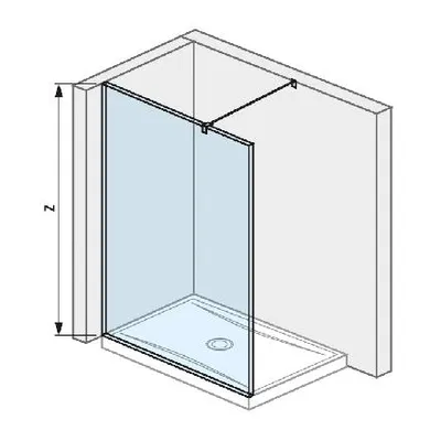Obrázok produktu pre Jika Pure - Sklenená stena bočná 120 cm na sprchovú vaničku 120 cmx80 cm a 120 cm x 90 cm, s úpravou Jika Perla Glass, 1200 mm x 200 mm x 2000 mm H2674230026681