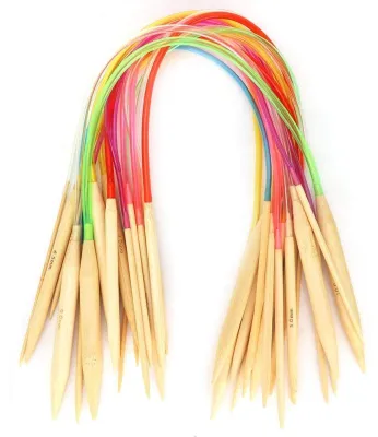 Rundstricknadeln aus Bambus, 2-10 mm, 18-teilig, 40 cm