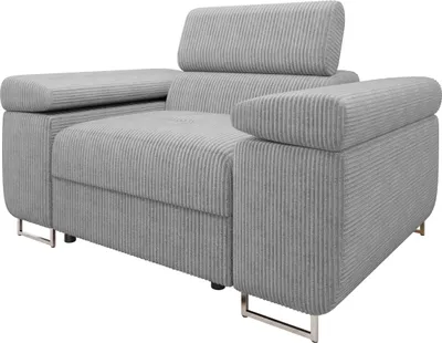 Produktbild von MIRJAN24 Sessel Torezio Cord, Polstersessel mit Einstellbare Kopfstützen, Wohnzimmer, 134x102x70-90 cm (Farbe: Poso 110)