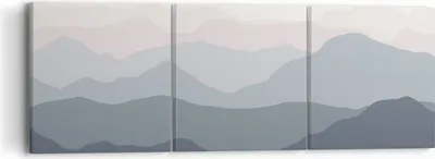 Produktbild von Bild auf Leinwand - Leinwandbild - 3 Teile - Berge Grafiken Buntstift - 90x30cm - Wand Bild - Wanddeko - Wandbilder - Leinwanddruck - Bilder - Wanddekoration - Leinwand bilder - CA90x30-4389