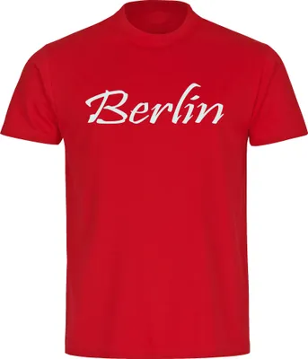 Produktbild von multifanshop Herren T-Shirt - Berlin rot - Schriftzug, rot, Größe 3XL