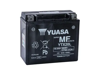 Obrázok produktu pre Bezúdržbová batéria YUASA W/C s továrenskou aktiváciou - YTX20L FA