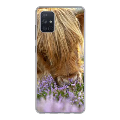 Produktbild von MuchoWow® Handyhülle Schutzhülle Hülle für Samsung Galaxy A71 Schottische Highlander - Gras - Heidekraut - Tiere Silikon Softcase Handy Hülle - Kartenbesitzer
