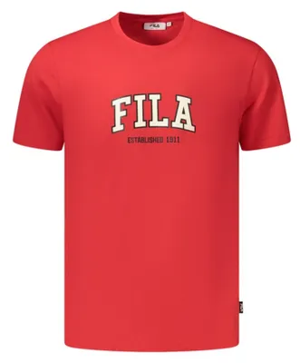 Produktbild von Herren Kurzarm T-Shirt aus Baumwolle in Rot mit Logo-Print